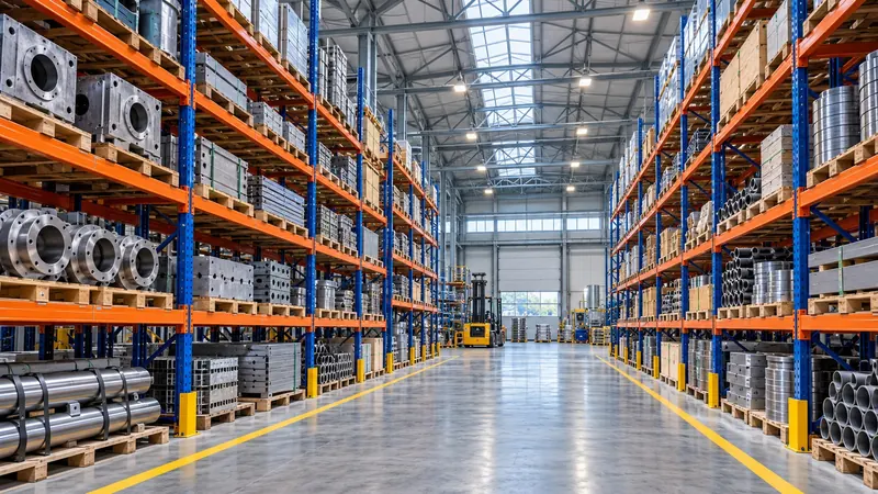 Warehouse with industrial pallet racking