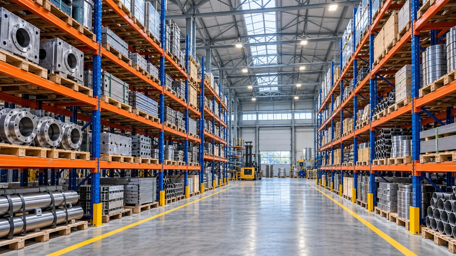 Warehouse with industrial pallet racking