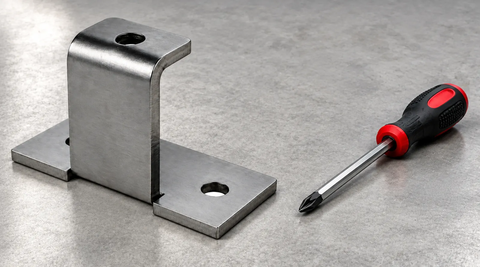 Laser-cut and bent steel bracket