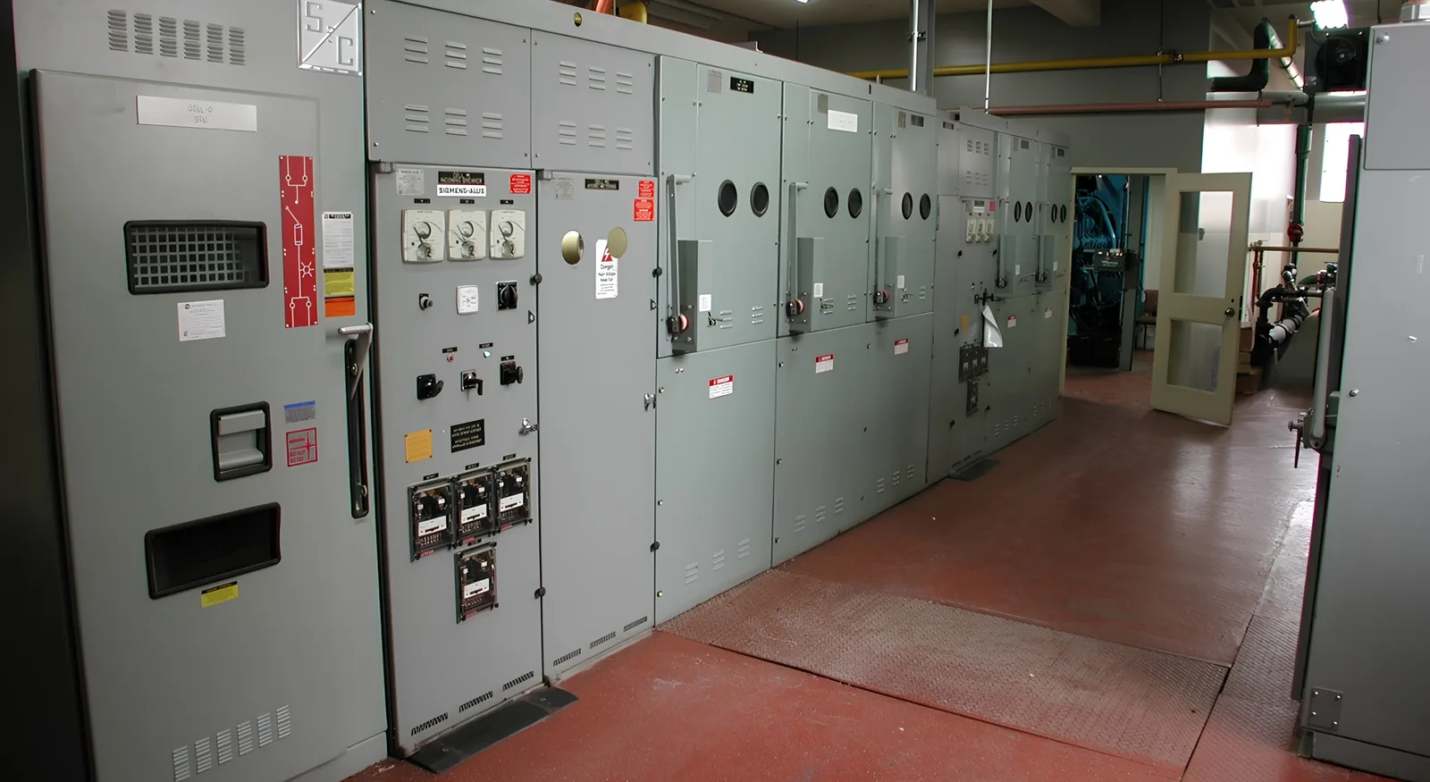 Installed line-up of power distribution panels