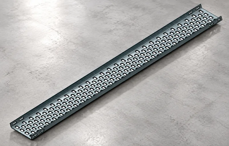 Long perforated cable tray section
