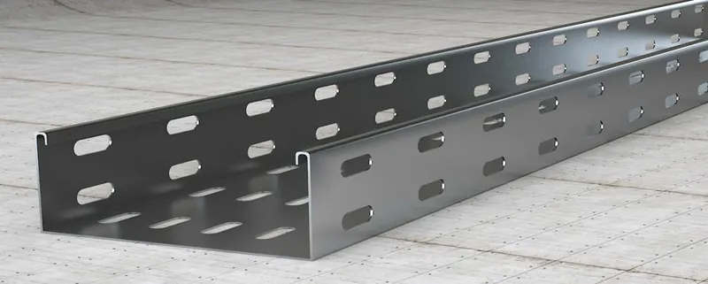 Perforated trough-type cable tray section