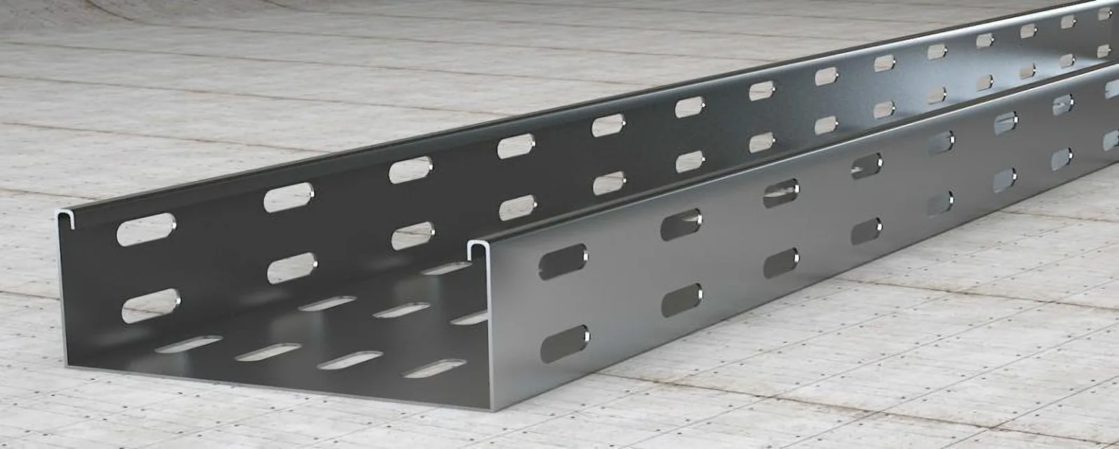 Perforated trough-type cable tray section